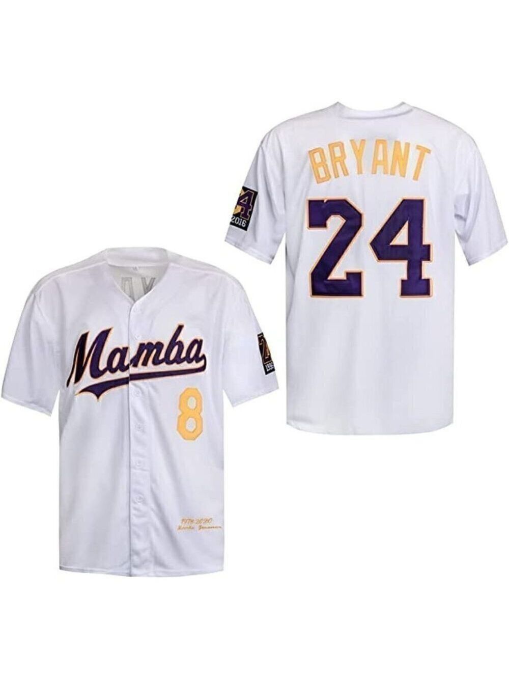 𝅺KOBE Bryant Classic Basketball NBA White Jersey 8 24 Shirt Black Mamba Lakers